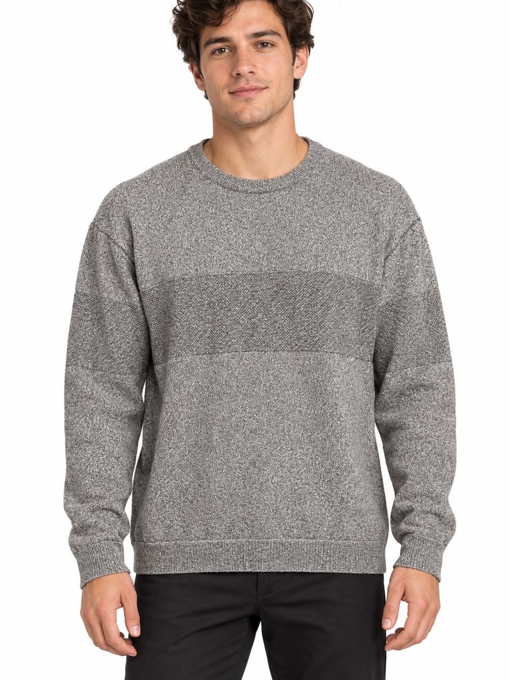 Saks Fifth Avenue Modern Men’s XXL Gray Cotton Made in Italy Sweater